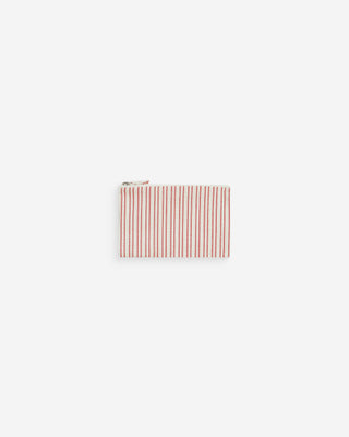 Pochette zippée en coton rayée rouge Wilene
