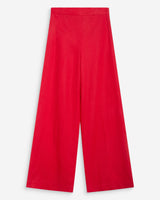 Pantalon droit taille haute jambes larges en lin rouge Wesley