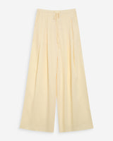 Pantalon tailleur en lin fluide jaune Wally