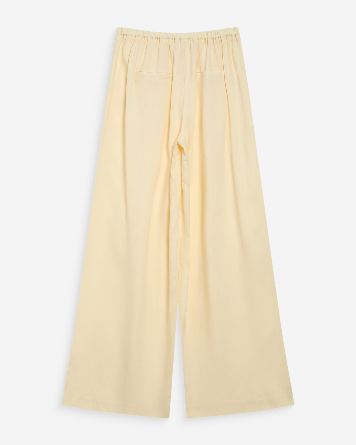 Pantalon tailleur en lin fluide jaune Wally