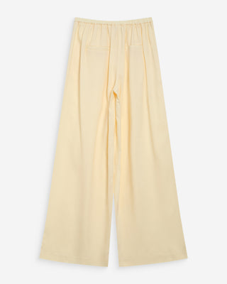 Pantalon tailleur en lin fluide jaune Wally