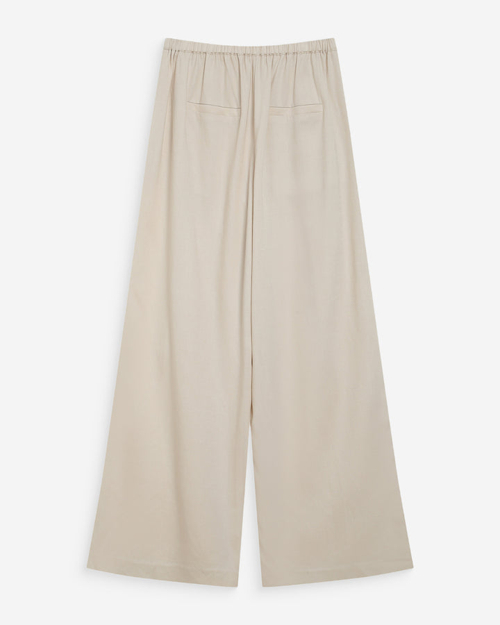Pantalon tailleur en lin fluide sable Wally