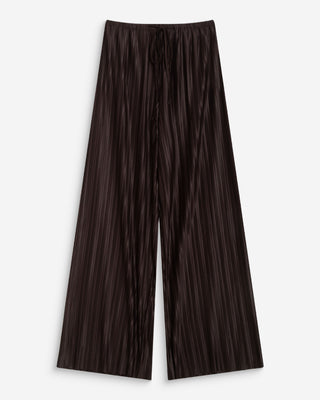 Pantalon large plissé taille réglable chocolat Wonka