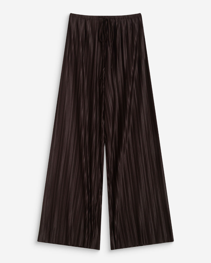 Pantalon large plissé taille réglable chocolat Wonka