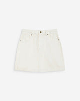 Jupe courte en jean taille haute ecru Whitney