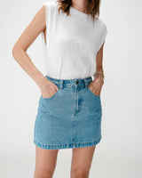 Jupe courte en jean taille haute lightblue Whitney