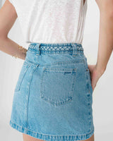Jupe courte en jean taille haute lightblue Whitney