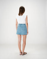 Jupe courte en jean taille haute lightblue Whitney