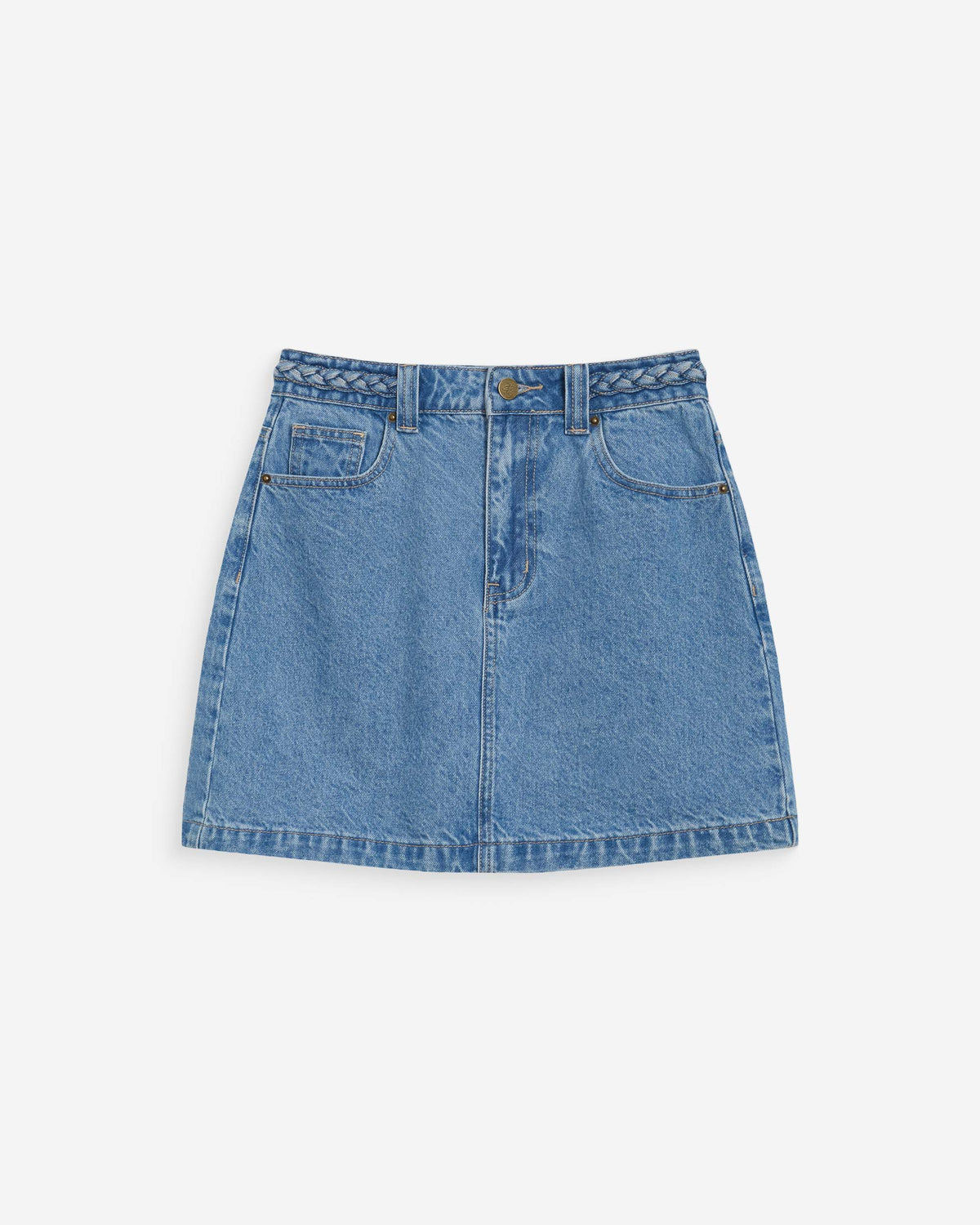 Jupe courte en jean taille haute lightblue Whitney