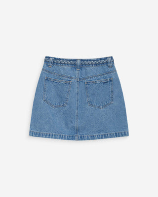 Jupe courte en jean taille haute lightblue Whitney