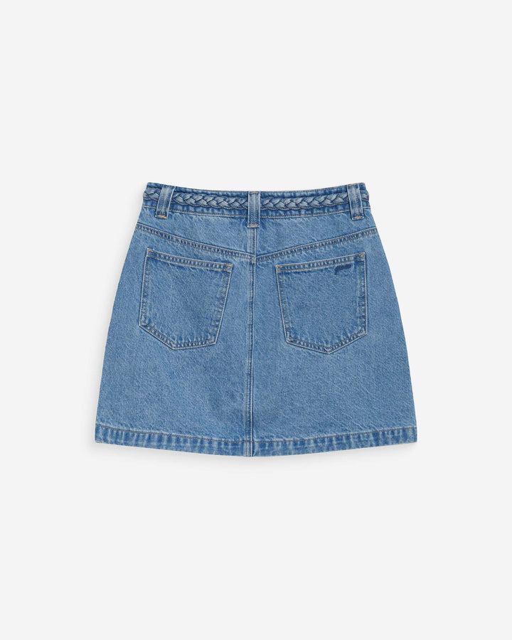 Jupe courte en jean taille haute lightblue Whitney