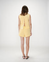 Short en coton à carreaux vichy jaune Waylen