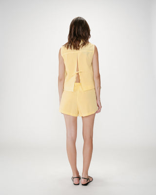 Short en coton à carreaux vichy jaune Waylen