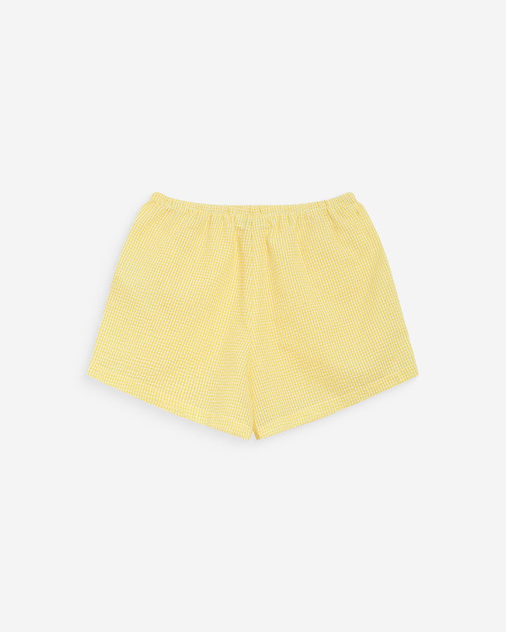 Short en coton à carreaux vichy jaune Waylen