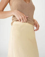 High-waisted flared long skirt jaune Winda