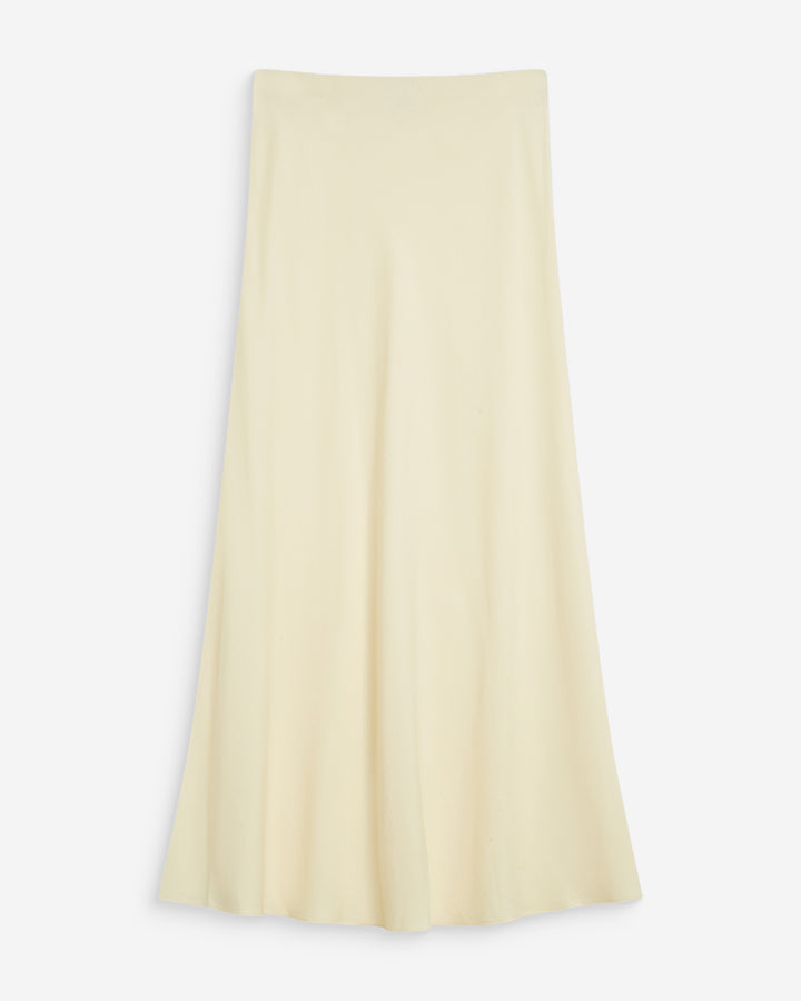 High-waisted flared long skirt jaune Winda