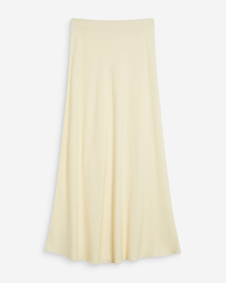 High-waisted flared long skirt jaune Winda
