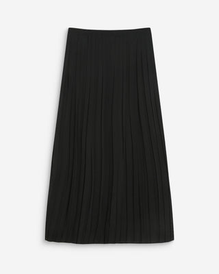 Jupe longue plissée fluide noir Walina