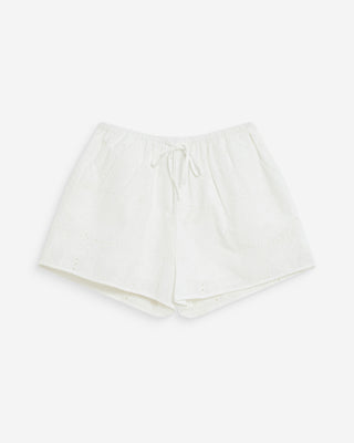 Short large en coton brodé poches italiennes white Wyler