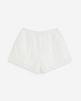 Short large en coton brodé poches italiennes white Wyler