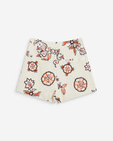 Short droit imprimé floral ecru Webber