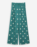 Pantalon large à pois emeraude Wynell