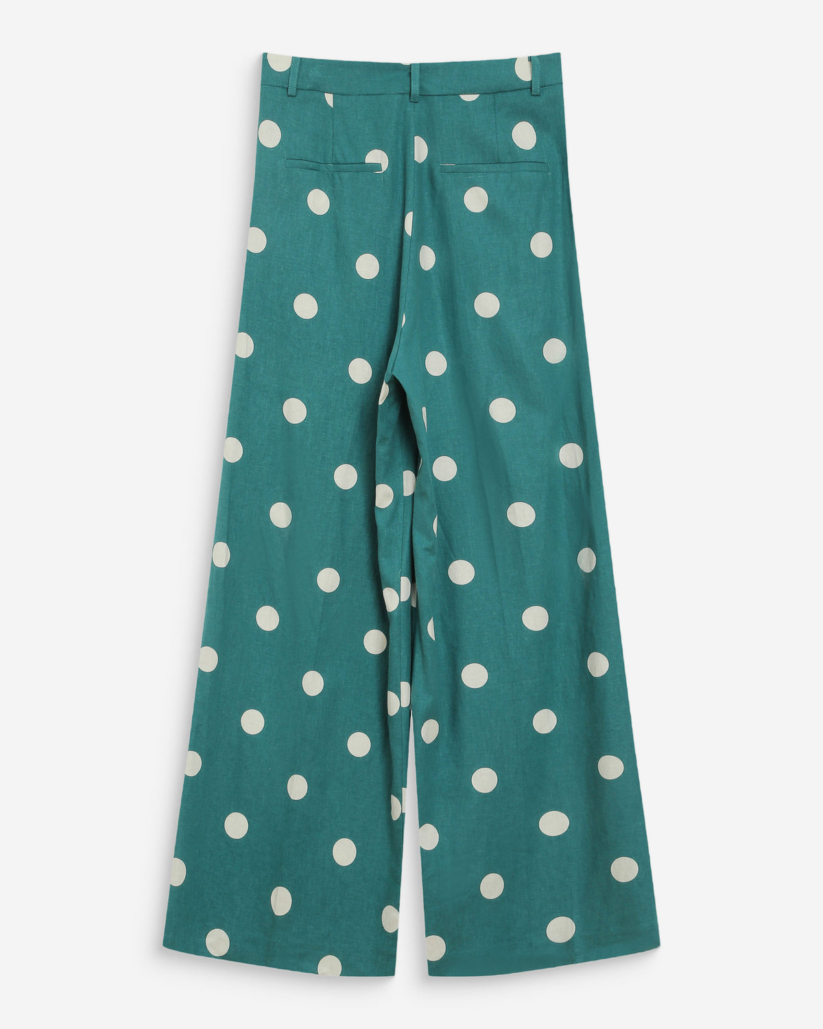 Pantalon large à pois emeraude Wynell