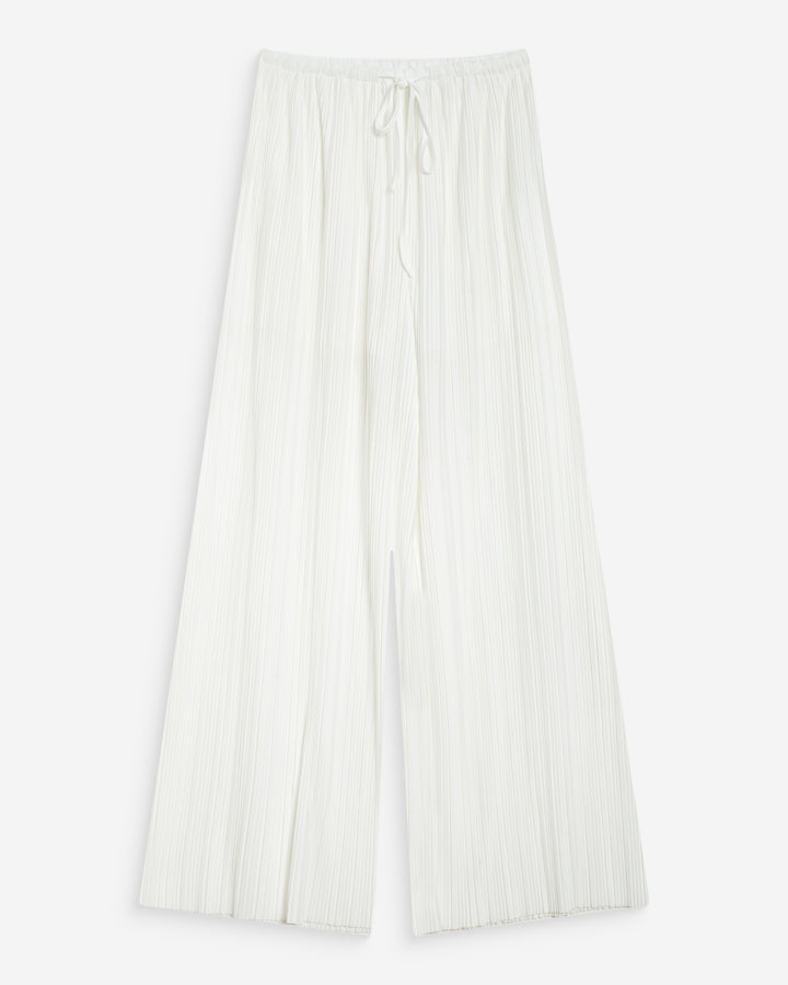 Pantalon large plissé taille réglable ivoire Wonka