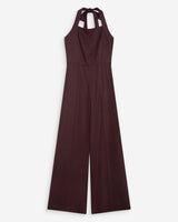 Combinaison pantalon droite encolure carrée chocolat Wish