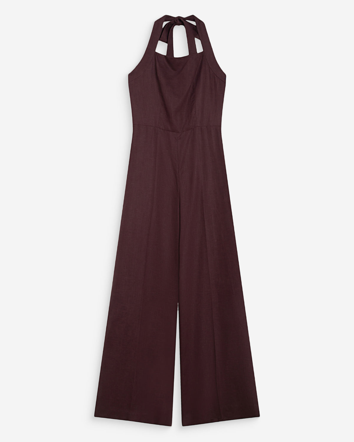 Combinaison pantalon droite encolure carrée chocolat Wish
