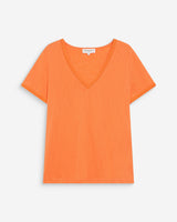 Straight V-neck short-sleeve top orange Willem