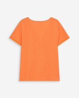 Straight V-neck short-sleeve top orange Willem