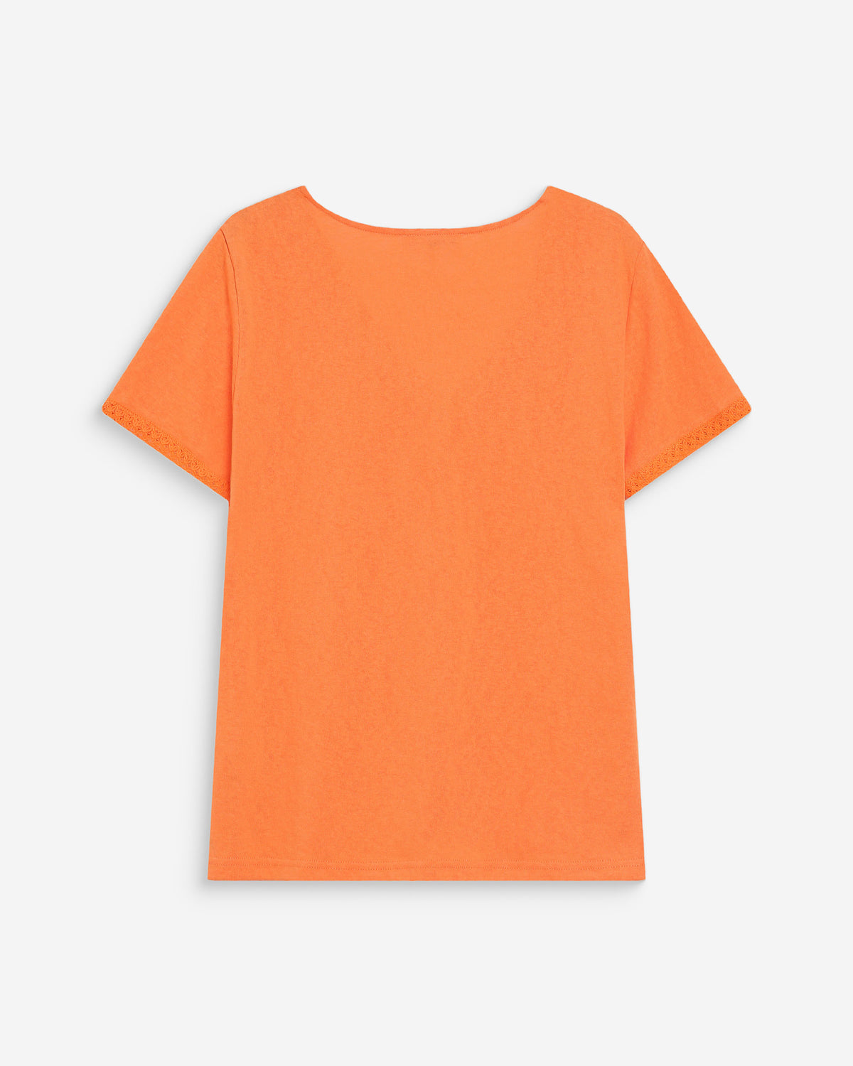 Straight V-neck short-sleeve top orange Willem