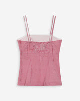Fitted gingham cotton square-neck top rouge Wynel