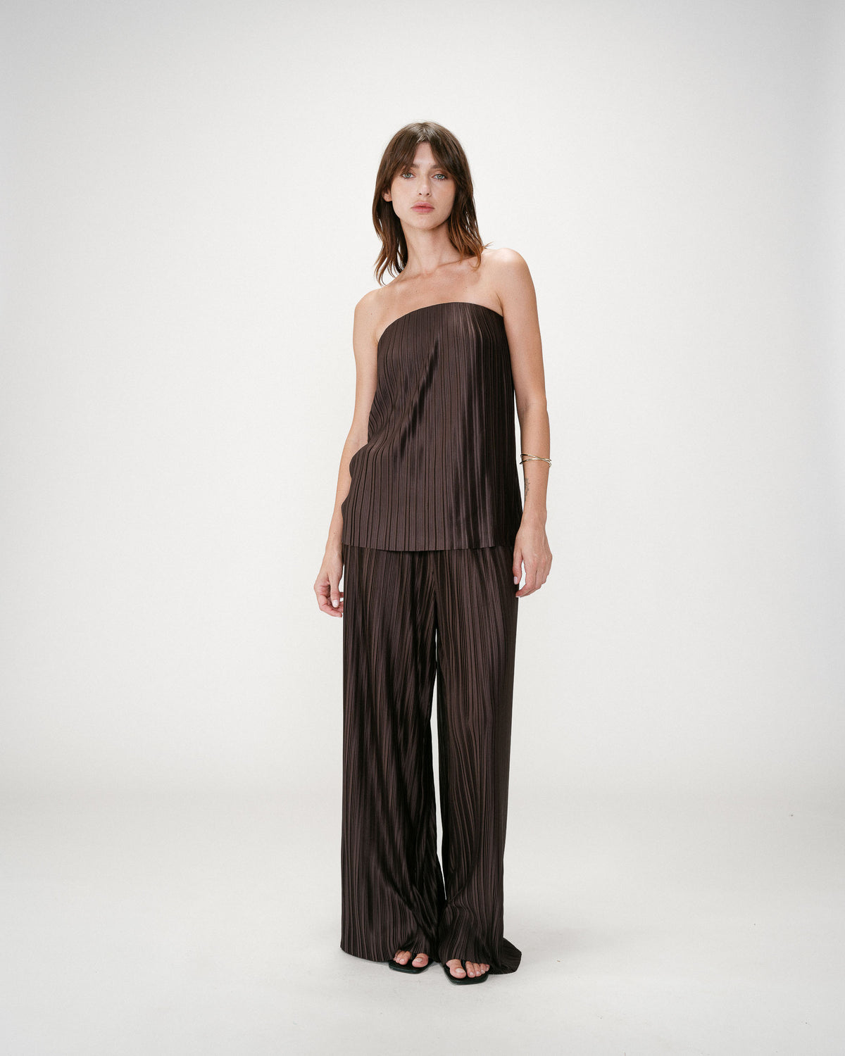 Top bustier plissé aérien chocolat West