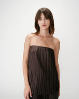Top bustier plissé aérien chocolat West