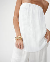 Top bustier plissé aérien ivoire West