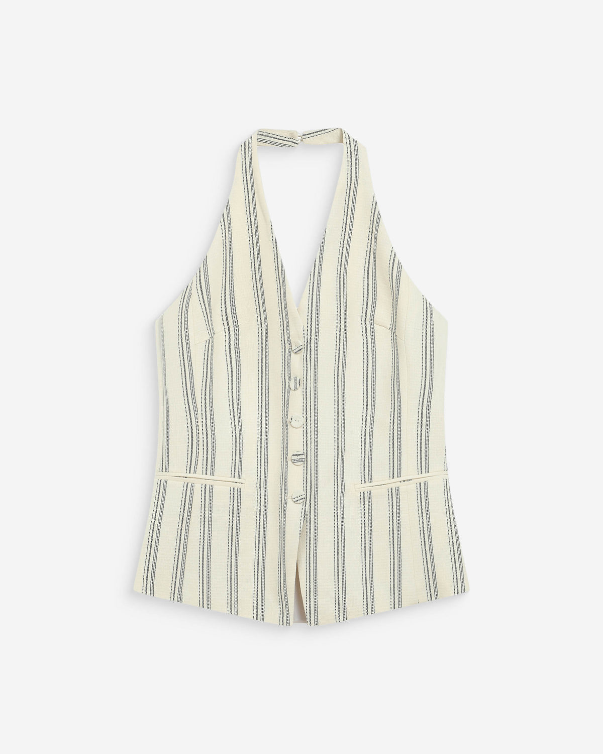 Tailored V-neck open-back vest rayure Winika
