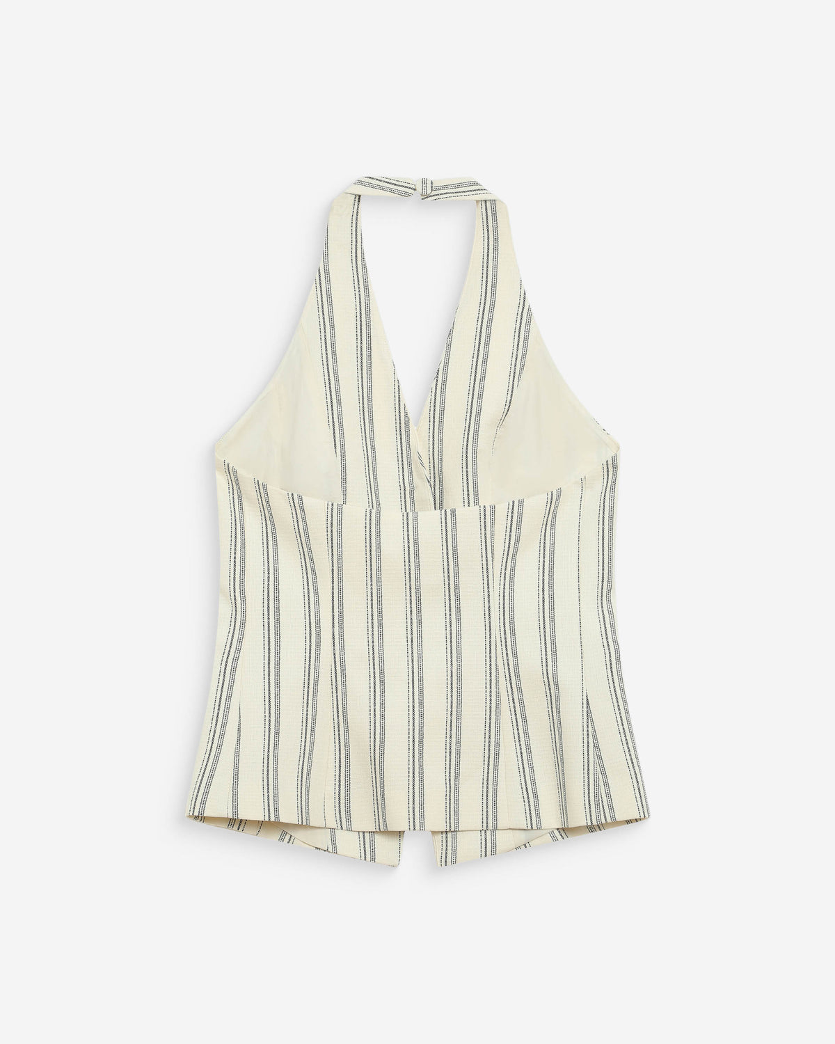 Tailored V-neck open-back vest rayure Winika