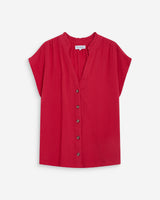 Chemise en gaze de coton manches courtes fuchsia Wesra