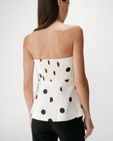 Bustier peplum de lunares ecru Wixie
