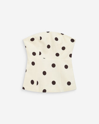 Bustier péplum à pois ecru Wixie
