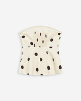 Bustier peplum de lunares ecru Wixie
