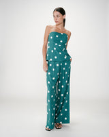Bustier péplum à pois emeraude Wixie