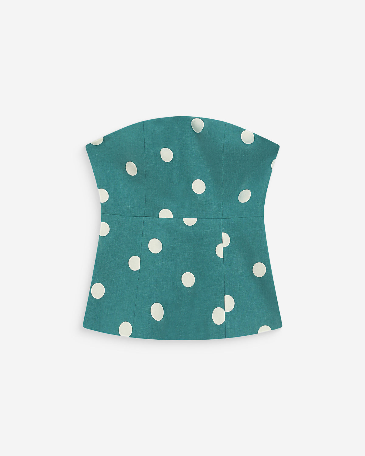 Bustier péplum à pois emeraude Wixie