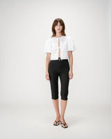 Blouse brodée à nouer manches ballon white Wylette