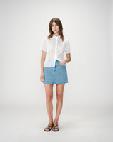 Chemise en dentelle manches courtes white Waverine