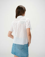 Chemise en dentelle manches courtes white Waverine