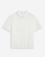 Chemise en dentelle manches courtes white Waverine
