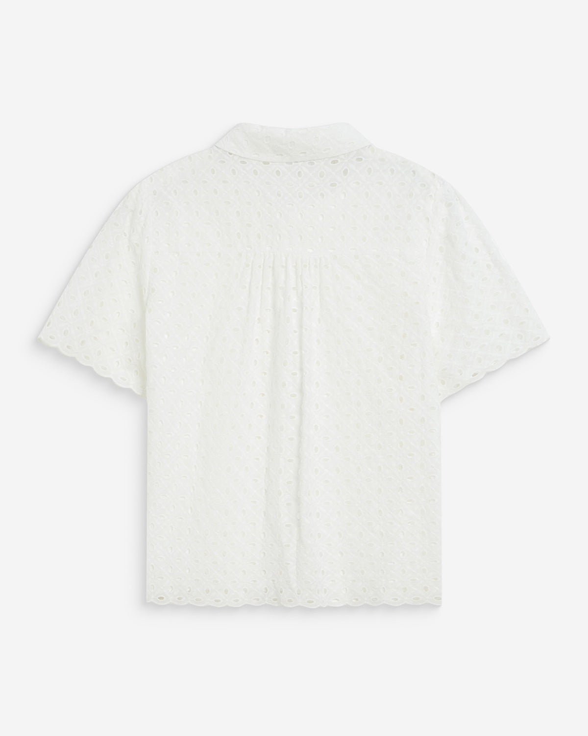 Chemise en dentelle manches courtes white Waverine